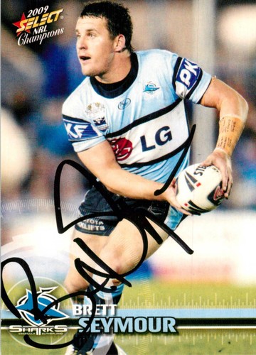 Signed 2009 Cronulla Sharks NRL Select Champions Card - Brett Seymour - Picture 1 of 3