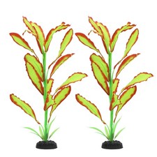 Silk Aquarium Plants 16 Inch Artificial Decorations Fish Tank Light Green 2 PCS
