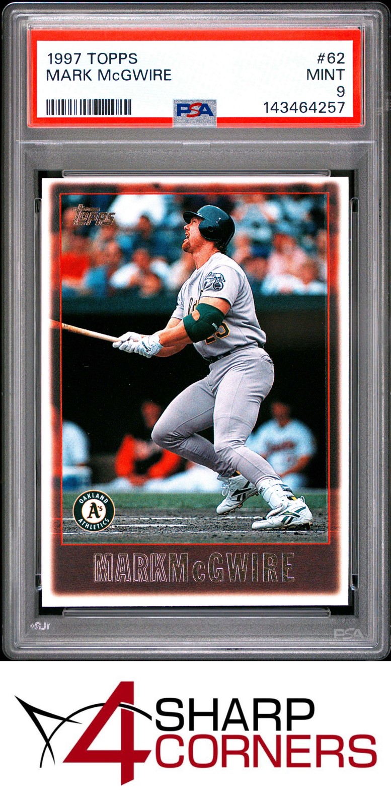 1997 TOPPS #62 MARK McGWIRE ATHLETICS PSA 9