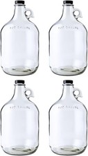 4-Pack 1 Gallon Glass Jug Set 128 Oz W/ Polyseal Caps Multipurpose