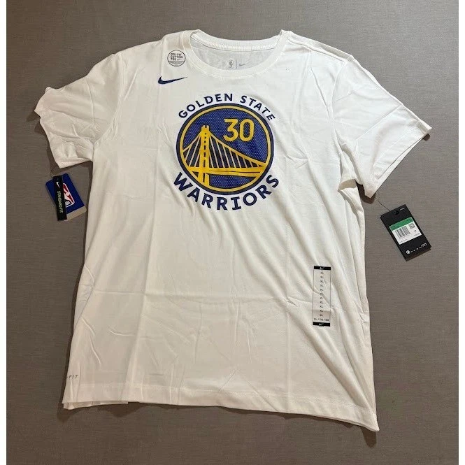 Nike NBA Golden State Warriors Stephen Curry #30 Dri-FIT T-Shirt XL White NEW.