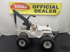 Tonka 1960s Custom Jeep CJ Snow Plow With Tow Truck Wrecker And Tonka Diver
