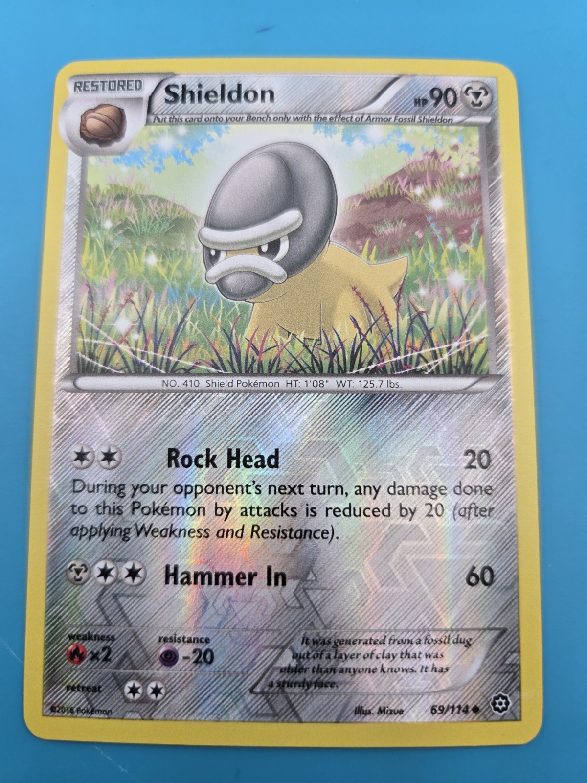 Shieldon 69/114 Uncommon XY-Steam Siege Reverse Holo Pokemon TCG NM
