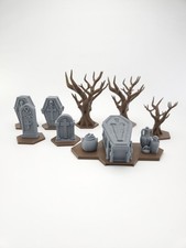 For Heroscape Terrain - Dead Trees  Graveyard set With Tombstone  Headstones