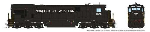RAPIDO 42620 HO NORFOLK & WESTERN GE C36-7 CLAYTOR SCHEME ESU LOK SND DCC # 8527 | Zustand: New