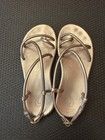 Olukai Waiau Leather Rose Gold Bronze Bubbly Strappy Flat Sandals Size 7