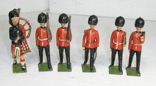 1920 s Britains DEPOSE : 5 Queen s Royal GuardS, Highlander Bagpiper, 54mm