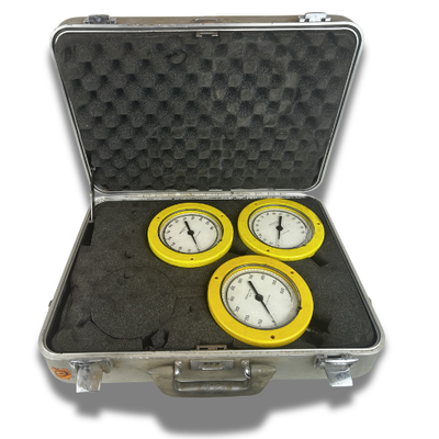 #ad PERMA CAL Process Gauges Set 3 Yellow Gauges w Case industrial $165.00