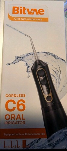 Bitvae C6 Cordless Water Flosser Black with Replacement Tips