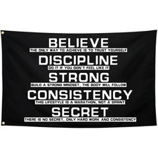 NASIAN Discipline Motivational Flag - 3x5 Ft Inspirational Flag for Room, Gym...