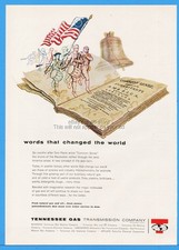 1960 Tennessee Gas TGT Thomas Paine Common Sense Fife And Drum Corp US Flag ad