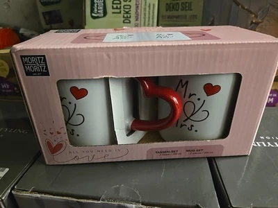 Tassen Set Mr. und Mrs. Kaffeetasse Kaffeebecher Geschenk Hochzeit heiraten - Bild 1 von 4