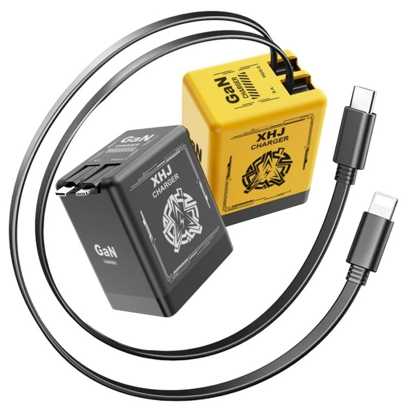 Adaptador de carga rápida GaN 4 en 1 con retráctil tipo C y iphone Foto 2 de 4