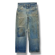 Vintage 50s Wrangler Blue Bell Sanforized Selvedge Denim Jeans Distressed USA