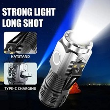 Small Tactical LED Torch Super Bright Pocket Camping Flashlight USB Rechargeable