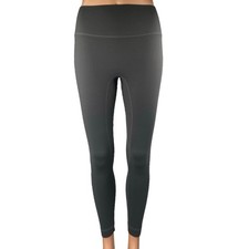 Set Active Womens Dark Gray Mid Rise Yoga Workout Athletic Leggings Pants Size M