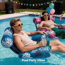 Luxury Inflatable Pool Lounger Float Chair Hammock w/ Headrest Summer UK