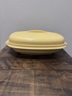 VNTG Tupperware Harvest Gold Microwave 3 Piece Steamer Harvest Gold — photo 1