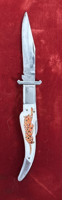 kumakumapochi【ジュモー】⭐アンティークリプロ⭐ヴィンテージ Vintage Yasuo Imai Seki Japan Leopard Lock-Back Swing Guard