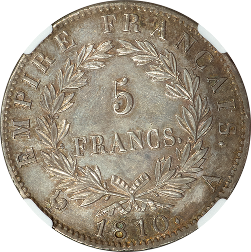 France 1810-A Napoleon I Silver 5 Francs NGC AU DTLS - Picture 4 of 4