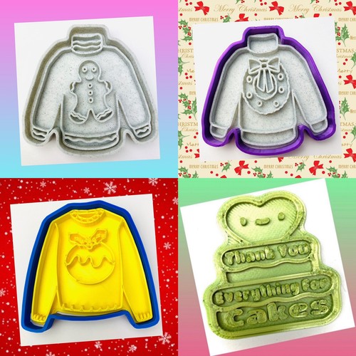 Set Of 3 Christmas Jumper Cookie Cutters - Picture 2 of 13