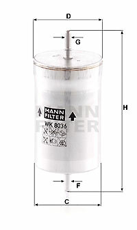 MANN-FILTER WK 8036 Fuel filter for SEAT - Bild 1 von 1