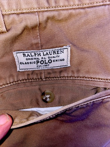 Polo by Ralph Lauren Pants Men’s Prospect Chinos 38/30 100% Cotton Brown VTG - Picture 14 of 18