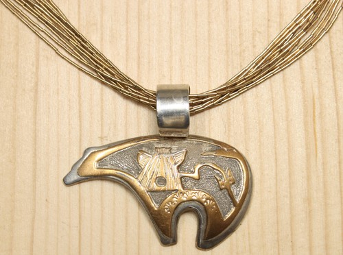 Liquid Sterling Silver Bear Pendant 24 Inch Necklace DEDD X246A
