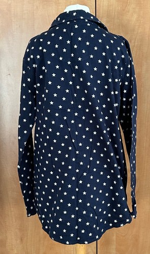 Esprit Blue/Cream Star Pyjamas 100% Cotton Size 12/14 Lovely pair of navy blue p - Picture 13 of 14