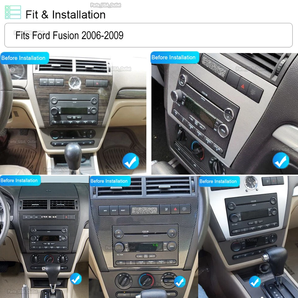 Radio estéreo para automóvil Ford Fusion Carplay 2006-2009 10,1" Android 14 GPS + cámara Foto 4 de 4