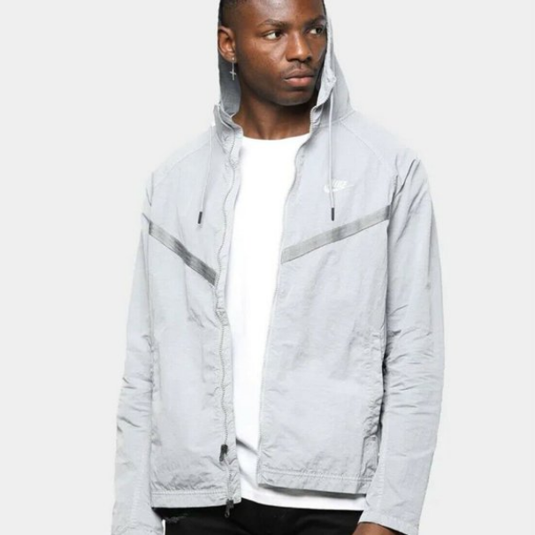 Men's Nike Windrunner Winterized Full Zip Up Hoodie 2XL Gray Rare - Main Image