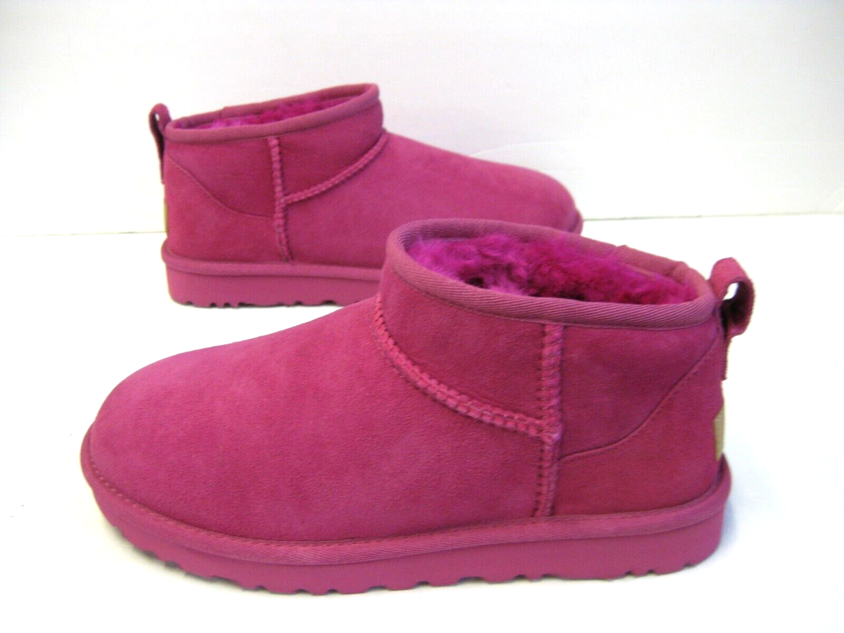 UGG CLASSIC ULTRA MINI WOMEN BOOTS SUEDE ROCK ROSE US 8 /UK