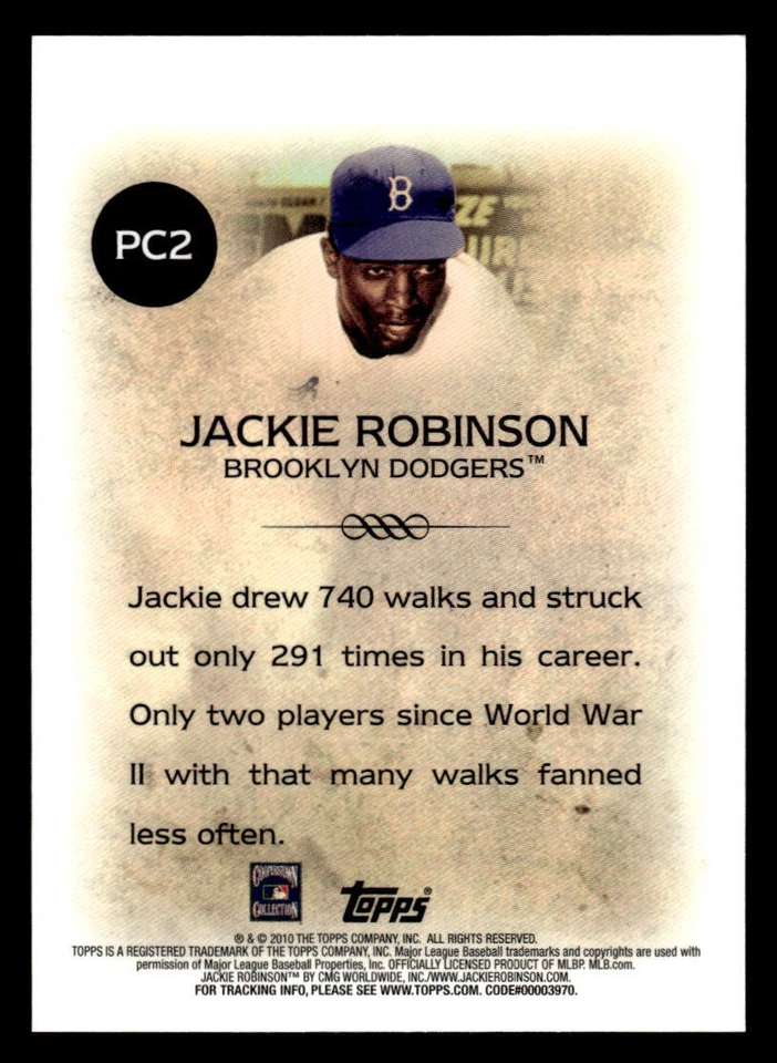 Jackie Robinson 2010 Topps #PC2 Legends Platinum Chrome - Image 2 of 2