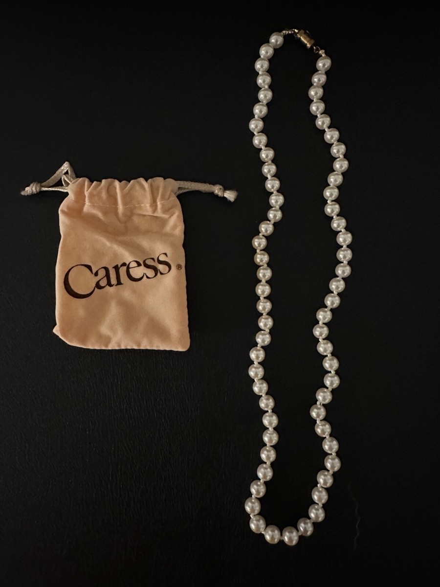 Caress Body Bar Promotional Item Giveaway Pearl Necklace in a Drawstring  Bag New