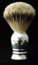 Zenith Aluminum Handle Silvertip Badger Shave Brush. 24.5mm. Made in Italy. P4