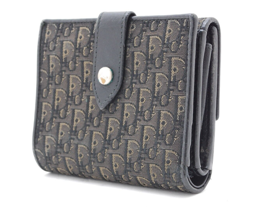 Christian Dior Trotter Wallet Purse Folding wallet Black Auth #A138 - Picture 2 of 24
