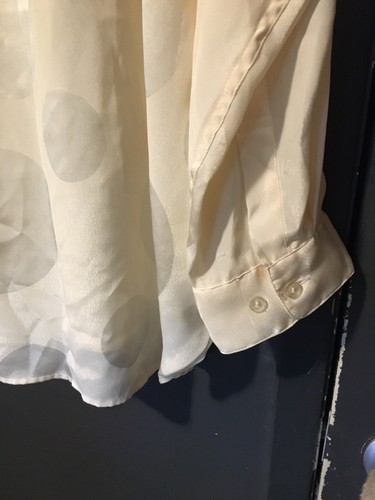 LOUBELLA Cream / Ivory Colored Career Blouse with Subtle Contrast Pattern Sz 14 - Picture 5 of 11