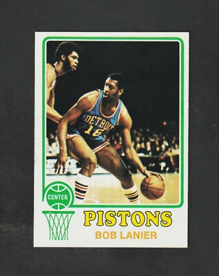 1973 Topps Bob Lanier #110 ~ Pistons HOF ~ w/ Kareem Abdul Jabbar ~ Sharp NM 
