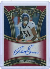 2020 SELECT #SS-JSI JUSTIN SIMMONS AUTOGRAPH 