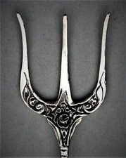 Hildesheimer Rose Sardinengabel Vorlege Gabel Dreizack 835er Silber ALBO (AP)