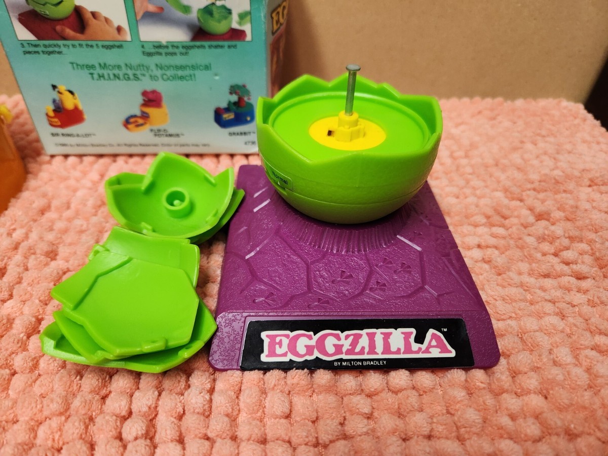VTG 1986 THINGS Eggzilla & Flip O Potamus Toys Milton