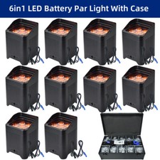 10Pcs 6x18W Wireless Par Light RGBWA UV Stage Light with WiFi APP Control