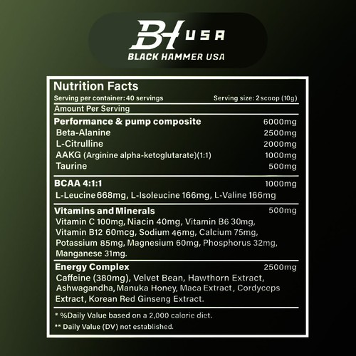 Sonderangebot 1 Boosters 400g + 2 Amino acids 300g black hammer usa - Bild 4 von 11