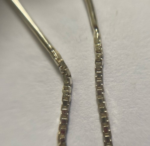 Sterling Silver, Fine Box Link, Threader Earrings - Picture 7 of 9
