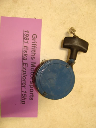 1981 Eska Explorer outboard motor 15hp recoil spring rewind pull rope handle gea