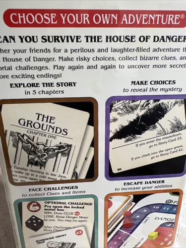 HOUSE of DANGER Game Board,Choose Your Own Adventure Cooperative Sealed - Picture 6 of 7