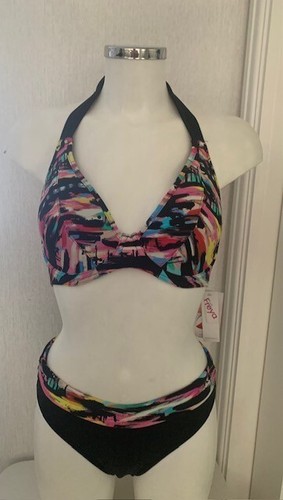 Freya Venice Beach UK 30 GG gepolsterter Neckholder-Bikini mit Bügel Ausschnitt & Small UK 10 Slip
