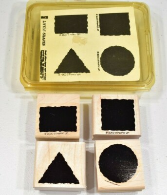 STAMPIN UP LITTLE SHAPES 2002 square, circle, rectangle, triangle solids