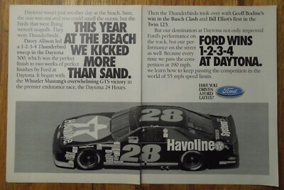1992 FORD Nascar Davey Allison Ford Wins Daytona 2 Page Magazine Ad
