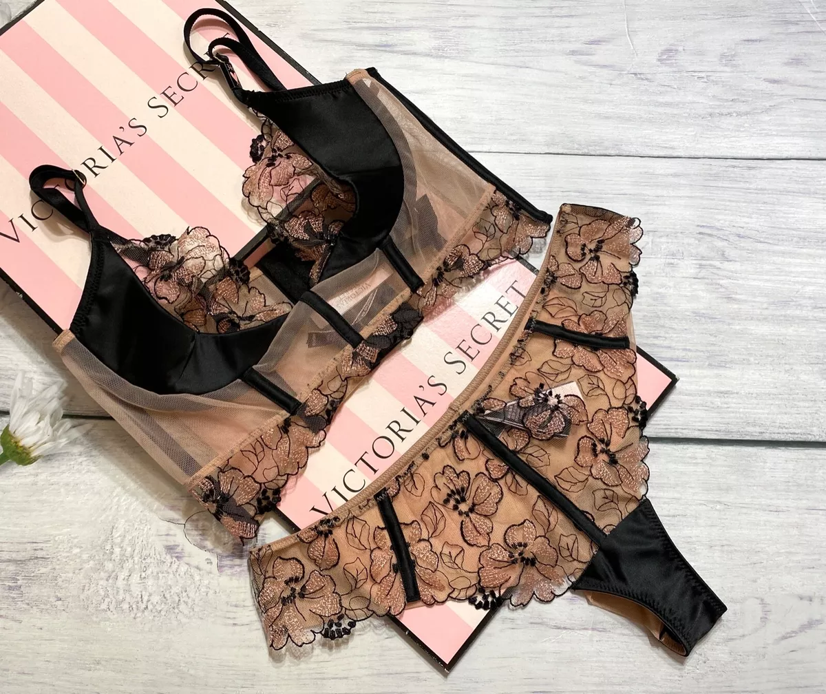 NWT Victorias Secret Very Sexy Long Lightly Lined Quarter Cup Bra Bustier  Set